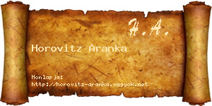 Horovitz Aranka névjegykártya