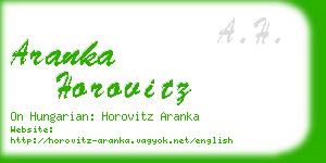 aranka horovitz business card